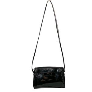 LADY K Black Patent Leather Small Crossbody